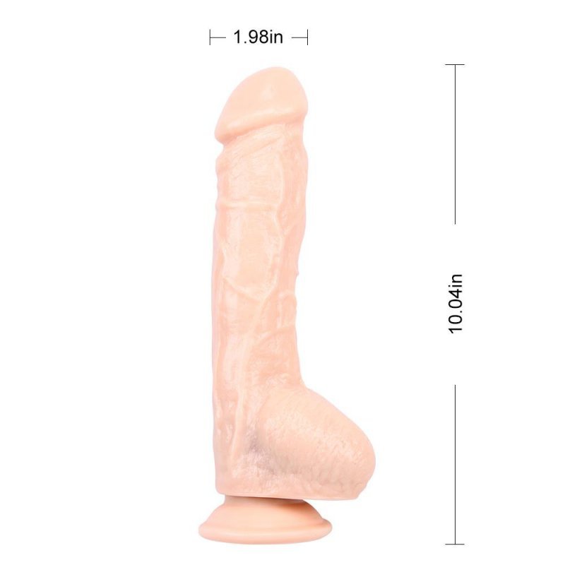 Naturalny penis dildo z przyssawką i jądrami duży 25,5 cm