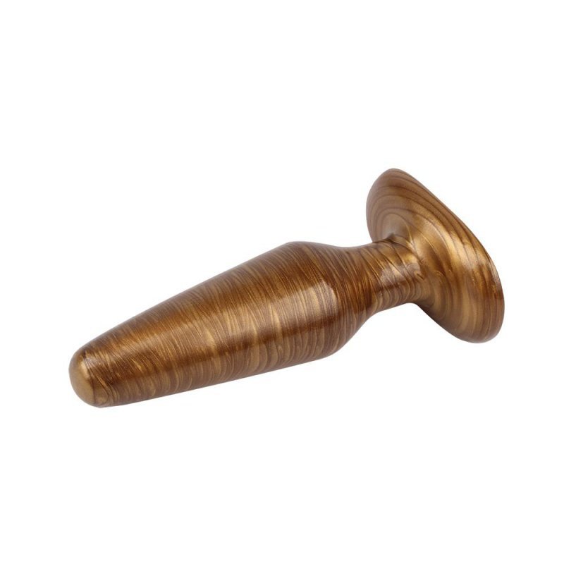 Korek analny dildo na przyssawce złoty