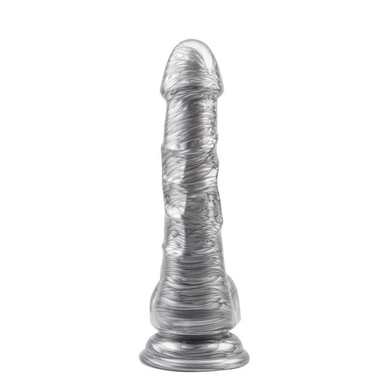 Elastyczny penis dildo na przyssawce 19 cm