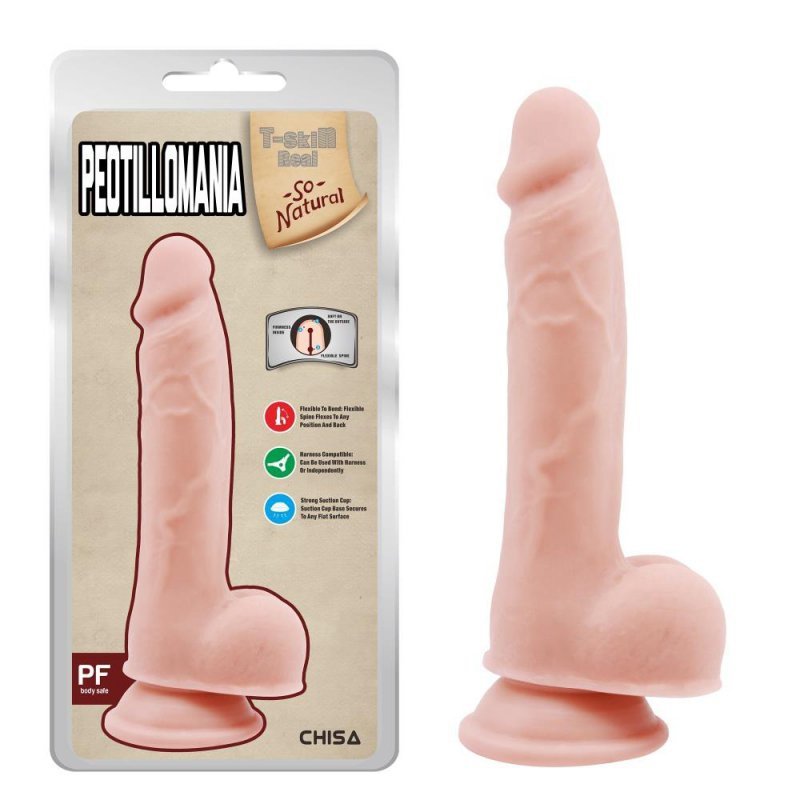 Penis dildo jak prawdziwy z przyssawką i jądrami 19,5cm