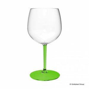 Nietłukący wielorazowy kieliszek uniwersalny balloon tonic zielona noga, 580 ml, 6 szt