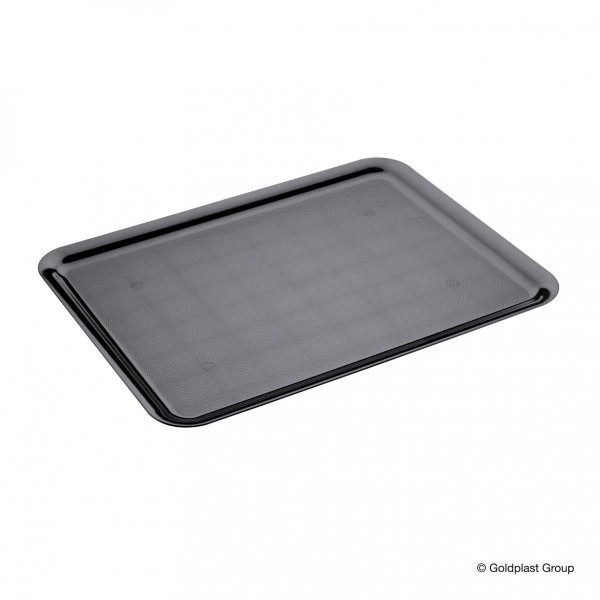 Plastikowa taca prostokatna 50 x 37 cm czarna , 24 szt
