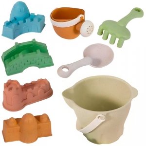 WOOPIE GREEN Zestaw do Piasku w Wiaderku Zamki 8 el. BIODEGRADOWALNY ORGANICZNY MATERIAŁ 