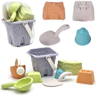 WOOPIE GREEN Zestaw do Piasku w Wiaderku Wieża 8 el. BIODEGRADOWALNY ORGANICZNY MATERIAŁ