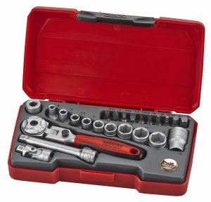 Zestaw kluczy nasadowych z chwytem kwadratowym 1/4 Teng Tools T1424S