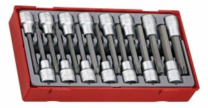 15-elementowy zestaw nasadek trzpieniowych typu Tx i 6-kątnych z chwytem kwadratowym 1/2, Teng Tools TTTxH15