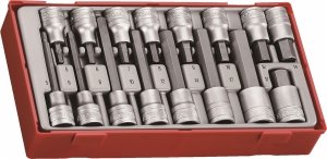 16-elementowy zestaw grotów wymiennych typu imbus z chwytem kwadratowym 1/2 Teng Tools TTHEX16