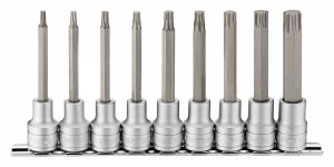 9-elementowy zestaw nasadek trzpieniowych długich do gniazd typu Torx Teng Tools M1209TX