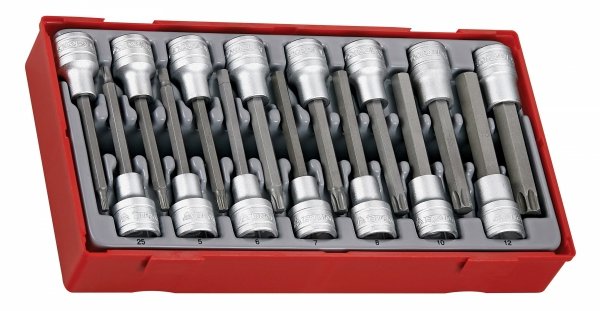 15-elementowy zestaw nasadek trzpieniowych typu Tx i 6-kątnych z chwytem kwadratowym 1/2&quot;, Teng Tools TTTxH15