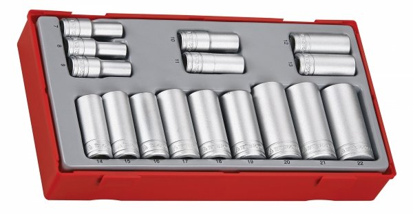 16-elementowy zestaw nasadek z chwytem kwadratowym 3/8&quot; Teng Tools TT3816