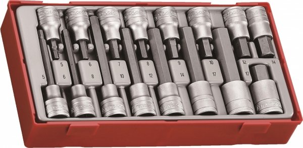 16-elementowy zestaw grotów wymiennych typu imbus z chwytem kwadratowym 1/2&quot; Teng Tools TTHEX16
