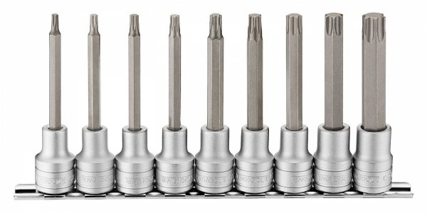 9-elementowy zestaw nasadek trzpieniowych długich do gniazd typu Torx Teng Tools M1209TX
