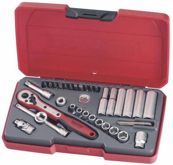 Zestaw narzędzi nasadowych z chwytem kwadratowym 1/4&quot; Teng Tools T1435AF