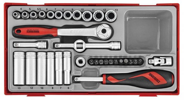 Zestaw kluczy nasadowych z chwytem kwadratowym 1/2&quot; Teng Tools TT143512