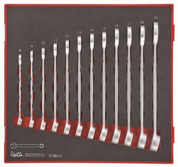 Zestaw 12 kluczy płasko-oczkowych Teng Tools TED8012