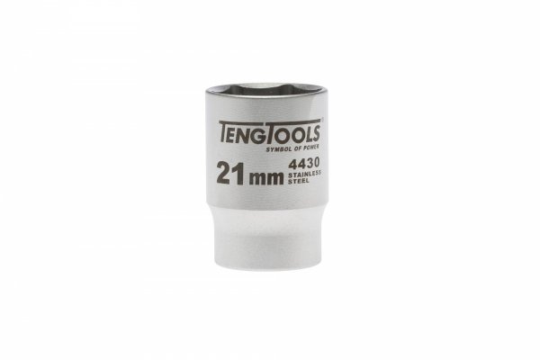Nasadka 6-kątna nierdzewna z chwytem 1/2&quot; 21 mm