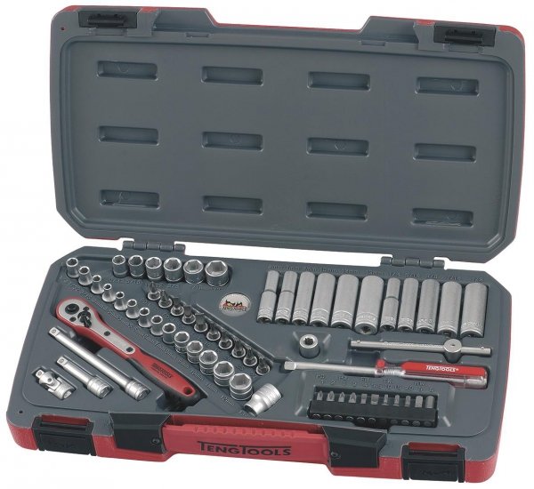 Zestaw kluczy nasadowych z chwytem kwadratowym 1/4&quot; Teng Tools T1460