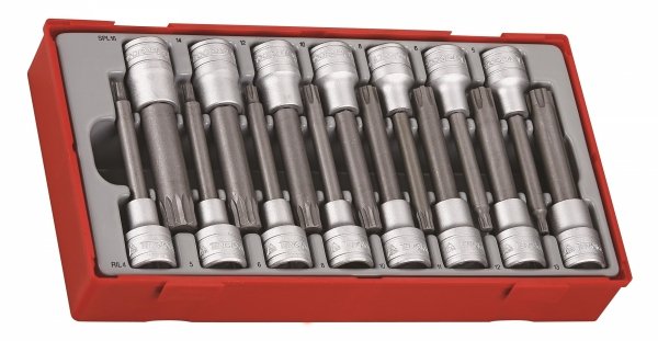 15-elementowy zestaw nasadek trzpieniowych typu Ribe i XZN, z chwytem kwadratowym 1/2&quot; Teng Tools TTRS15