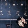 Lampki księżyce gwiazdki świąteczne światełka kurtyna 96LED