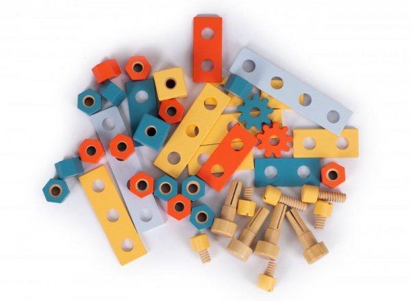 Drewniany warsztat dla dzieci z narzędziami  - 47 elementów  