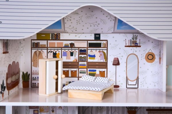 Domek dla lalek z rezydencja z meblami Emma ECOTOYS
