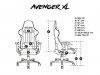 Fotel dla graczy Avenger XL Czarno-biały