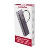 HMC-4KX3 Wieloportowy hub USB 11in1, 5Gbps, 3x USB-A, 2x HDMI 4K/60Hz+ DP 4K/60Hz+ GLAN + SD/microSD + audio, PD 100W, 40cm USB-