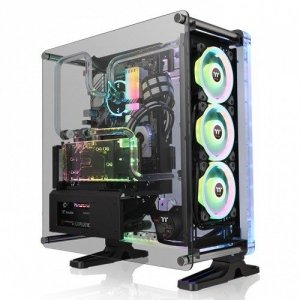 obudowa - DistroCase 350P Black Tempered Glass