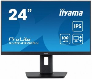 Monitor 23.8 cala ProLite XUB2492QSU-B1 IPS,QHD,USB-C,100Hz,3xUSB(3.2),HDMI,DP  300cd/m2,FreeSync,2x2W,HAS(150mm),PIVOT