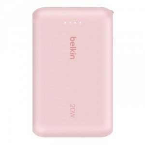 PowerBank BoostCharge 10k mAh 20w wbudowany kabel-C, port-C, różowy