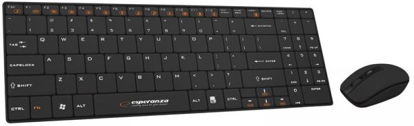 ZESTAW BEZPRZEWODOWY KLAWIATURA SLIM + MYSZ 2,4 GHz EK122K       LIBERTY CZARNY