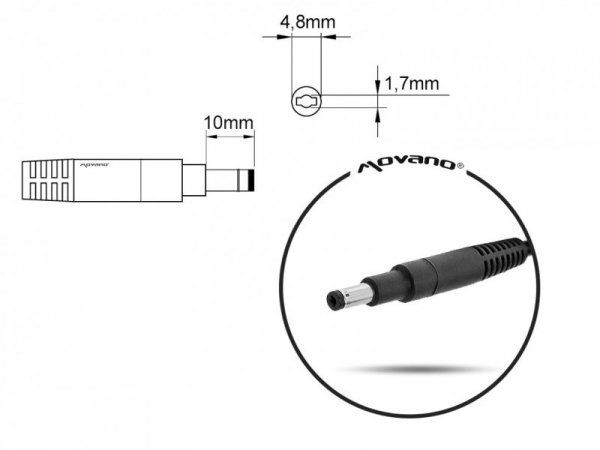 ładowarka/zasilacz 19.5v 3.33a (4.8x1.7) - hp 65W