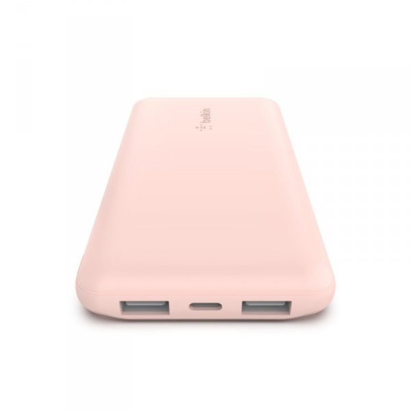 PowerBank 10 000mAh USB A i C 15W różowe złoto