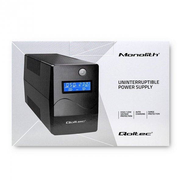 Zasilacz awaryjny UPS | Monolith | 1000VA | 600W | LCD | USB |   RJ45