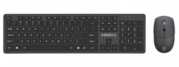 Zestaw bezprzewodowy klawiatura + mysz MAXIM 2,4GHz, zasięg 10m nano odbiornik USB 104 klawisze QWERTY
