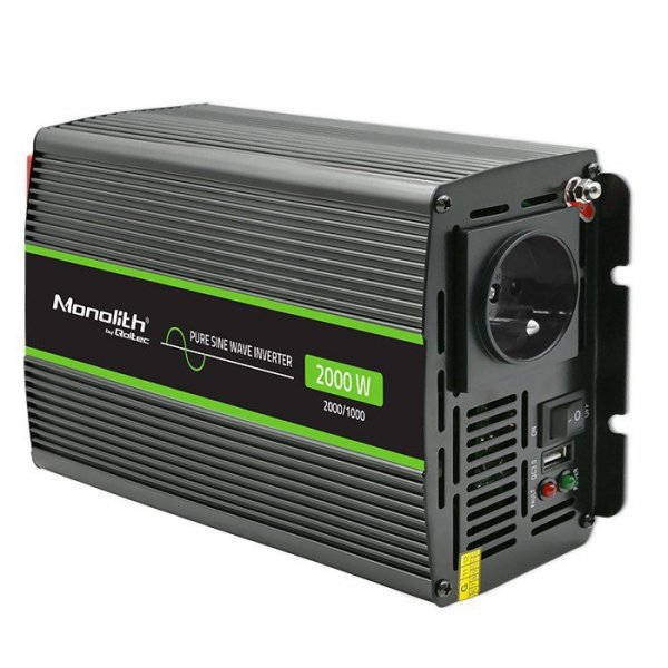 Przetwornica napięcia Monolith | 1000W | 2000W | 24V na 230V |   Czysty Sinus