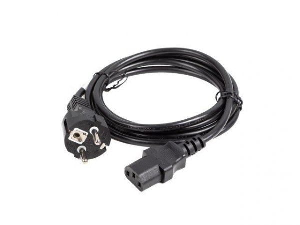 Kabel zasilający CEE 7/7 -&gt; C320 C13 1.8m prosty, czarny