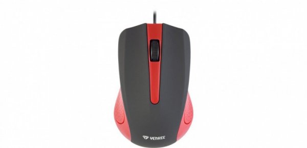 Mysz przewodowa USB 3 przyciski, gumowana powierzchnia