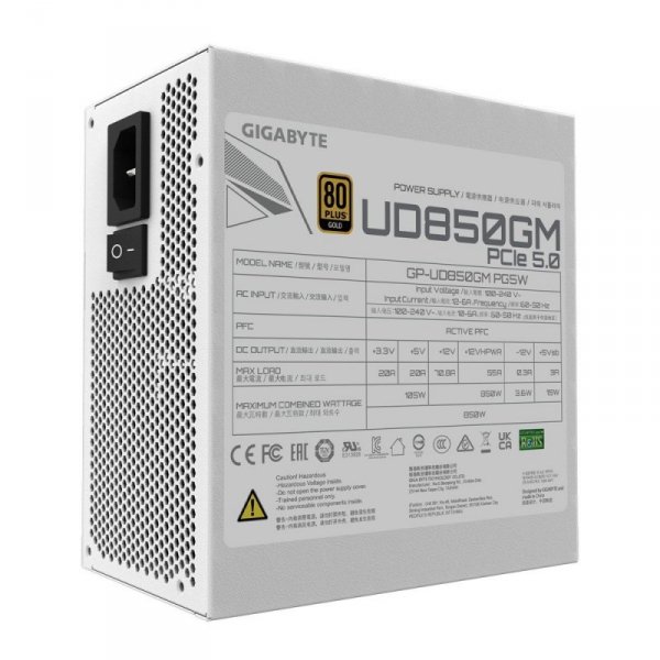 Zasilacz UD850GM PG5 850W 80plus GOLD PFC ATX biały