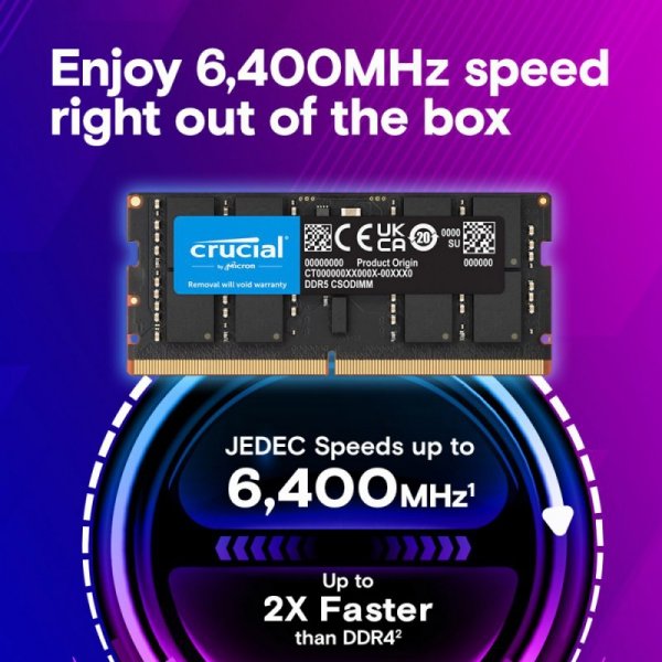 Pamięć do notebooka DDR5 CSODIMM 32GB (1*32GB)/6400 CL52