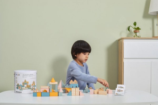 Viga PolarB Drewniane Klocki Bloki Miejskie 50 elementów Montessori