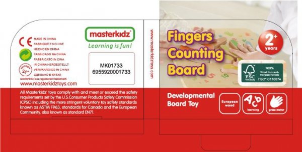 Edukacyjna Tabliczka Drewniana Liczenie Na Palcach Masterkidz