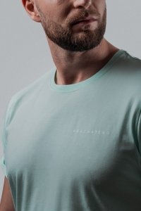 T-Shirt casual #BACHATERO minimal mięta 