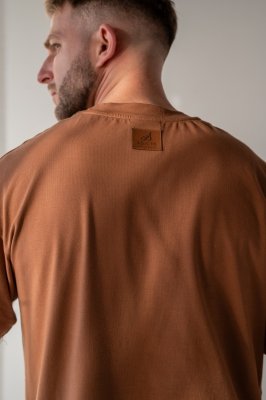 T-shirt oversize do tańca BÁILALO LOCO - cynamon 