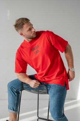 T-shirt oversize do tańca BÁILALO LOCO - czerwony
