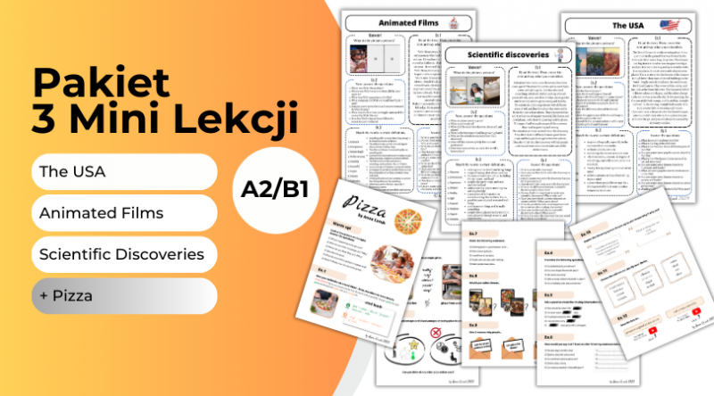 Pakiet 3 mini lekcji + pizza lesson A2/B2 