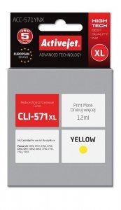 Tusz Activejet ACC-571YNX (zamiennik Canon CLI-571Y XL; Supreme; 12 ml; żółty)