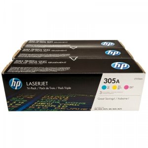 Tonery oryginalne 3PAK HP 305A (CF370AM)  CMY do HP Color LaserJet M451 / Pro 400 Color M451 / Pro 300 color M351a / Pro 300 color MFP M375nw / Pro 400 color MFP M475 (3 x 2,6 tys. str.)