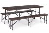Zestaw cateringowy stół bankietowy 180 cm + 2 ławki brąz ModernHome