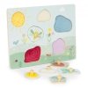 Drewniana tablica sensoryczna z różnymi rodzajami materiału ECOTOYS